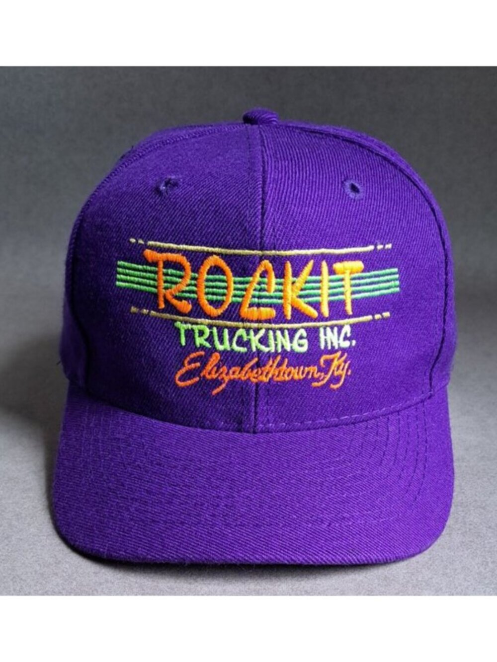 VINTAGE Rockit Trucking Inc. Elizabethtown, Kentucky USED Hat (K C Line, Purple)